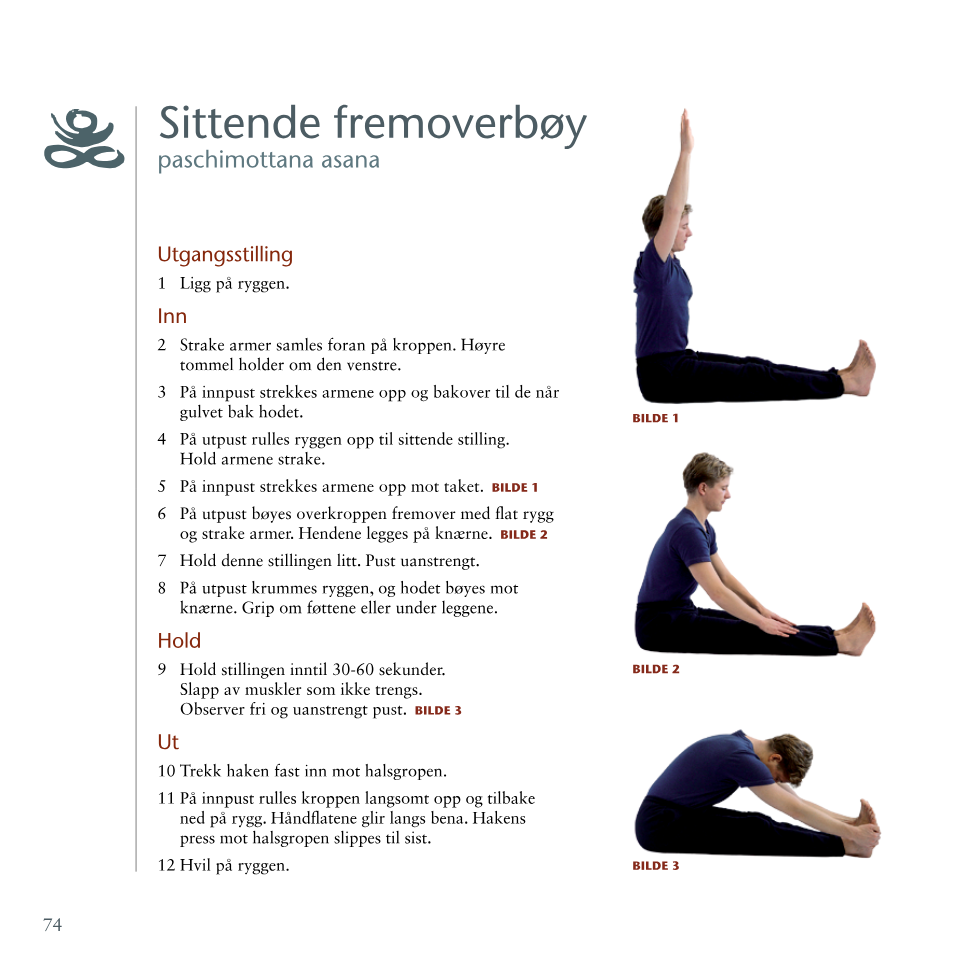 Sittende fremoverbøy fra Yogaboken